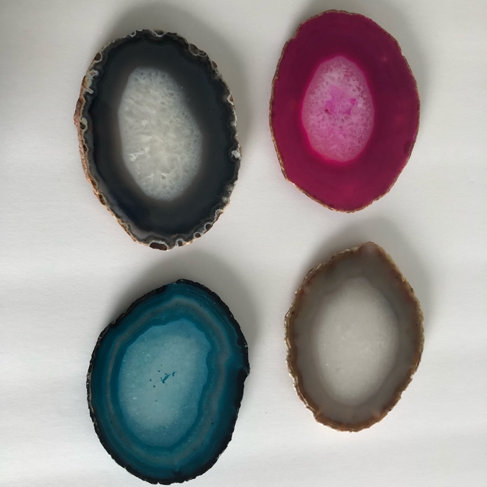 Set of 4 Agate crystal coasters